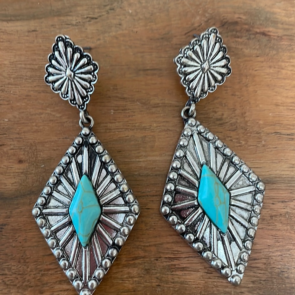 🎉❤️Kate Turquoise Marble Diamond Earrings